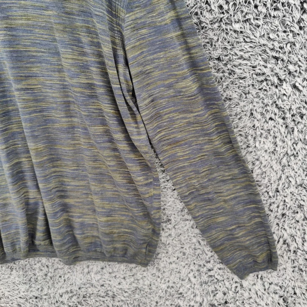 John Varvatos Men Minimalist Linen Cotton Sweater XL Blue Green Space Dye Marled